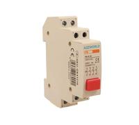 Pulsante Modulare, Interruttore Modulare a Distanza, Con Spia Luce Led Rosso, 4P 2NO+2NC, Occupa 1 Modulo DIN, 6A AC 230V, IP20 IEC60947-5-1