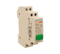 Pulsante Modulare, Interruttore Modulare a Distanza, Con Spia Luce Led Verde, 4P 3NO+1NC, Occupa 1 Modulo DIN, 6A AC 230V, IP20 IEC60947-5-1