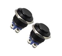 Pulsante Momentaneo Impermeabile In Metallo, Interruttore A Pulsante Momentaneo, Pulsanti Momentanei, Tasto Tondo (16mm, 2Pc)