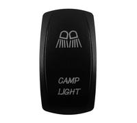 Pulsante Momentaneo Tappo inciso al laser per interruttore a bilanciere per cruscotto di auto, barca, yacht, autobus, camper, accessori per auto Pulsante Autobloccante (Camp Light)