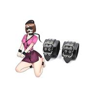 Pulsante Multifunzione Morbido Pu Cuoio Classico Nero Regolabile Braccialetto Yoga Con Corda Di Trazione In Acciaio Inossidabile -D4