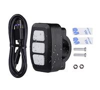 Pulsante multimediale senza fili per auto, telecomando senza fili IPX6 con pulsante indicatore blu, controllo del volante per auto, bicicletta, moto e jet ski