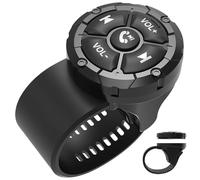 Pulsante multimediale telecomando per auto bici moto barca IP67 impermeabile universale Bluetooth staccabile wireless controllo del volante per auto compatibile for iPhone e smartphone Android Nero