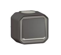 Pulsante NO luminoso con spia LEGRAND impermeabile Plexo antracite 10A IP55 IK08 consegnato completo per fissaggio sporgente