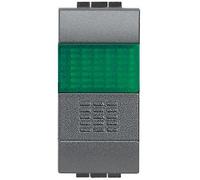 Pulsante NO + portalampada verde Living bticino L4038V