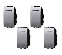 Pulsante Normalmente Aperto, Pulsante 1P 16A Unipolare, Compatibile Con Bticino Living Light (4 Pezzi, Grigio)