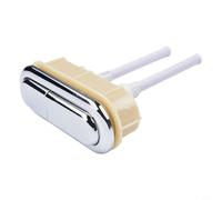 Pulsante ovale cromato doppio scarico WC per cassetta standard UK, 110 x 40 mm, costruzione ABS+PP, risparmio idrico completo/parziale F