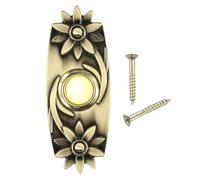 Pulsante per campanello cablato in bronzo antico, pulsante in metallo resistente illuminato per porta anteriore esterna, interruttore di ricambio CC 12-24 V