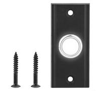 Pulsante per campanello illuminato per casa e garage, interruttore rettangolare in metallo esterno con viti, parte di ricambio a bassa tensione resistente alle intemperie in colore nero per