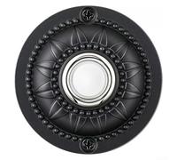 Pulsante per campanello in ferro con luce a LED, interruttore di ricambio rotondo cablato per porta d'ingresso, design classico nero a parete, pulsante illuminato a bassa tensione CC 12-24 V