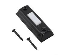 Pulsante per campanello in ferro illuminato a LED, interruttore a pressione cablato per esterni domestici a parete, con dimensioni 2,75 x 2 x 2,5 cm, compatibile con sistemi CC da 12 a 24 V, nero