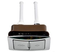 Pulsante per serbatoio WC a doppio scarico a forma rettangolare con precisione per aperture da 80 x 45 mm placcato ABS per l'uso quotidiano a casa