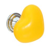 Pulsante per Singolo Scarico Water a Forma di Cuore Giallo in Acrilico | Design Top Push Molla Interna, Previene Doppi Scarichi, per Donne Unghie Lunghe