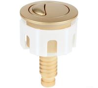 Pulsante per WC a doppio scarico con ABS cromato e design ovale rotondo per compatibilità con WC standard europei e scarico efficiente (dorato)