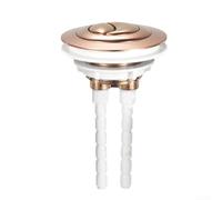Pulsante per WC a doppio scarico, per risparmio idrico, doppio scarico, ricambio in ABS, con asta regolabile da 100 mm per cassetta del bagno (oro rosa)