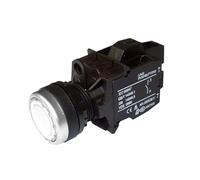 Pulsante piatto rotondo, bianco, con luce; LA42PD-02/DC24V/W