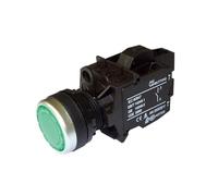 Pulsante piatto rotondo, verde, con luce; LA42PD-10/DC24V/G