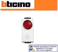 PULSANTE+PORTALAMPADA ROSSO BTICINO LIVING LIGHT N4038R BIANCO