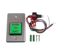 Pulsante Push to Exit per Interni, Richiesta di Uscita Sgancio Porta con Piastra in Acciaio Inox Quadrato Verde, 115x70 mm, Compatibile con Access Con