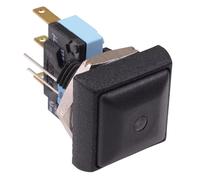 Pulsante Quadrato Nero APEM Blu LED 16mm Momentaneo Interruttore SPDT 5A IP67