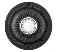 Pulsante rotondo illuminato per campanello in ferro con luce continua per porta d'ingresso, interruttore classico nero a parete, DC 12-24 V parte di ricambio a bassa tensione, diametro 5 cm, viti