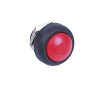 PULSANTE ROTONDO IMPERMEABILE 12mm MOMENTANEO ON OFF clacson campanello auto pc (rosso)