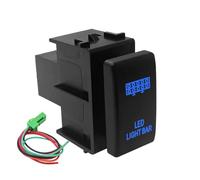 Pulsante Rotondo Pulsante Momentaneo Interruttore a pulsante a LED blu da 12 V, barra luci a LED posteriori adatta per Nissan Navara D40 Patrol X-Trail T31 Pathfinder R51(Led light bar)