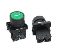 Pulsante Start Stop da 22 mm con il simbolo della freccia XB2 Pulsante interruttore a tocco piatto Interruttore a pulsante momentaneo Pulsanti in plastica rosso/verde(Green one)