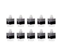 Pulsante tattile micro mini con aggancio, interruttore di blocco e sblocco automatico, DIP 6 pin, 5,8 * 5,8/7 * 7/8 * 8/8,5 * 8,5 mm, 20 pezzi(8.5x8.5mm,WHITE CAP_LOCKING)
