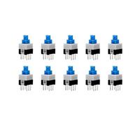 Pulsante tattile micro mini con aggancio, interruttore di blocco e sblocco automatico, DIP 6 pin, 5,8 * 5,8/7 * 7/8 * 8/8,5 * 8,5 mm, 20 pezzi(7.0x7.0mm,BLACK CAP_LOCKING)