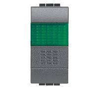 Pulsante unipolare bticino living international l4038v na con portalampada colore verde 10a