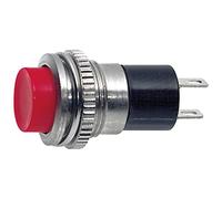 Pulsante unipolare con tasto rosso con contatto normalmente chiuso, foro di montaggio diametro 12mm - 250V 1A