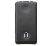 Pulsante unipolare Gewiss Top System 10 A 250V con simbolo campanello Nero