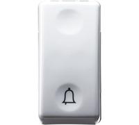 Pulsante unipolare Gewiss Top System con simbolo campanello bianco Bianco