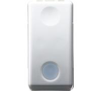 Pulsante unipolare illuminabile Gewiss Top System 10 A bianco