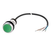Pulsante verde, piatto, 1 contatto porta, cavo 185670