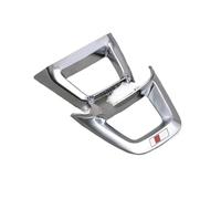 Pulsante Volante Dell'auto Per Q5L Q7 Q8 Cornice Con Logo Inferiore Per Volante Nero Modificato Argento(S Logo Flat bottom 1)