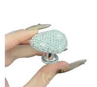 Pulsante WC 2 pezzi di pulsante for WC a forma di cuore con diamante, accessorio for il bagno con unghie lunghe.(White)
