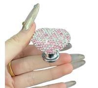 Pulsante WC 2 pezzi di pulsante for WC a forma di cuore con diamante, accessorio for il bagno con unghie lunghe.(Pink)