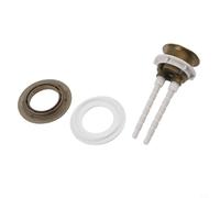 Pulsante WC a doppio scarico progettato per adattarsi a fori di montaggio per coperchio serbatoio da 38 mm, 48 mm, 58 mm, con soluzione di conversione flessibile (oro)