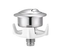 Pulsante WC - Kit di ricambio per cassetta del bagno a doppio scarico, attuatore universale per serbatoio, valvola di scarico rotonda cromata, controllo a risparmio idrico, accessorio di riparazione