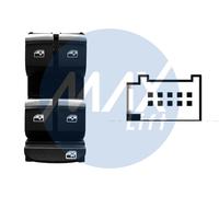 PULSANTI ALZACRISTALLI ANTE SX COLORE NERO/CROMO 4 INTE 10 PIN PER A4 2015 2019