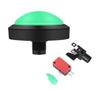 Pulsanti Arcade LED, Pulsante Arcade Massive da 100 mm con Supporto Pulsante Microinterruttore Sostituzione Console Convessità LED, DC 12V(verde)