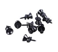 Pulsanti di Bloccaggio della Cinturino per Chitarra per Spilli di Ghisa in Metallo con Viti a Vite Ukulele (Nero)