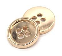 Pulsanti di metallo 4 bottoni fori per abbigliamento vestito giacca, Oro, 25mm 6pcs