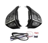 Pulsanti di ricambio per controllo volume e cruise control del volante per Mitsubishi per ASX per Outlander EX modelli 2006 2012 compatibili con apparecchiature originali (grana di carbonio)