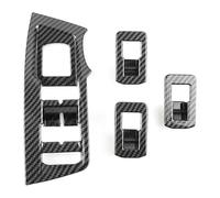 Pulsanti finestrini dell'auto Per VW Per T&iguan 2017-2021 Auto ABS Texture Porta Finestra Sollevatore Interruttore Pulsante Telaio Copertura Trim LHD Interni Adesivo(Carbon Texture)