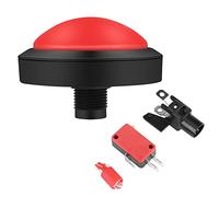 Pulsanti rossi, pulsante grande da 100 mm Pulsanti luminosi Pulsante LED illuminato con ripristino automatico Interruttore a pulsante Accessori per (100#-rosso+interruttore a tre gambe+luce LED)