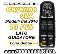 Pulsantiera Alzacristalli Interruttori Vetri PORSCHE CAYENNE 13PIN 7PP959858RDML