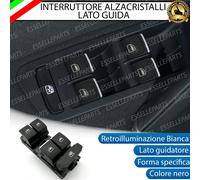 PULSANTIERA ALZACRISTALLI LATO GUIDATORE NERO / CROMO PER VOLKSWAGEN PASSAT B8